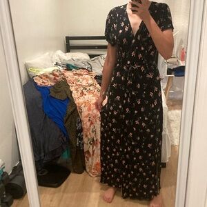 Floral Black Maxi Dress